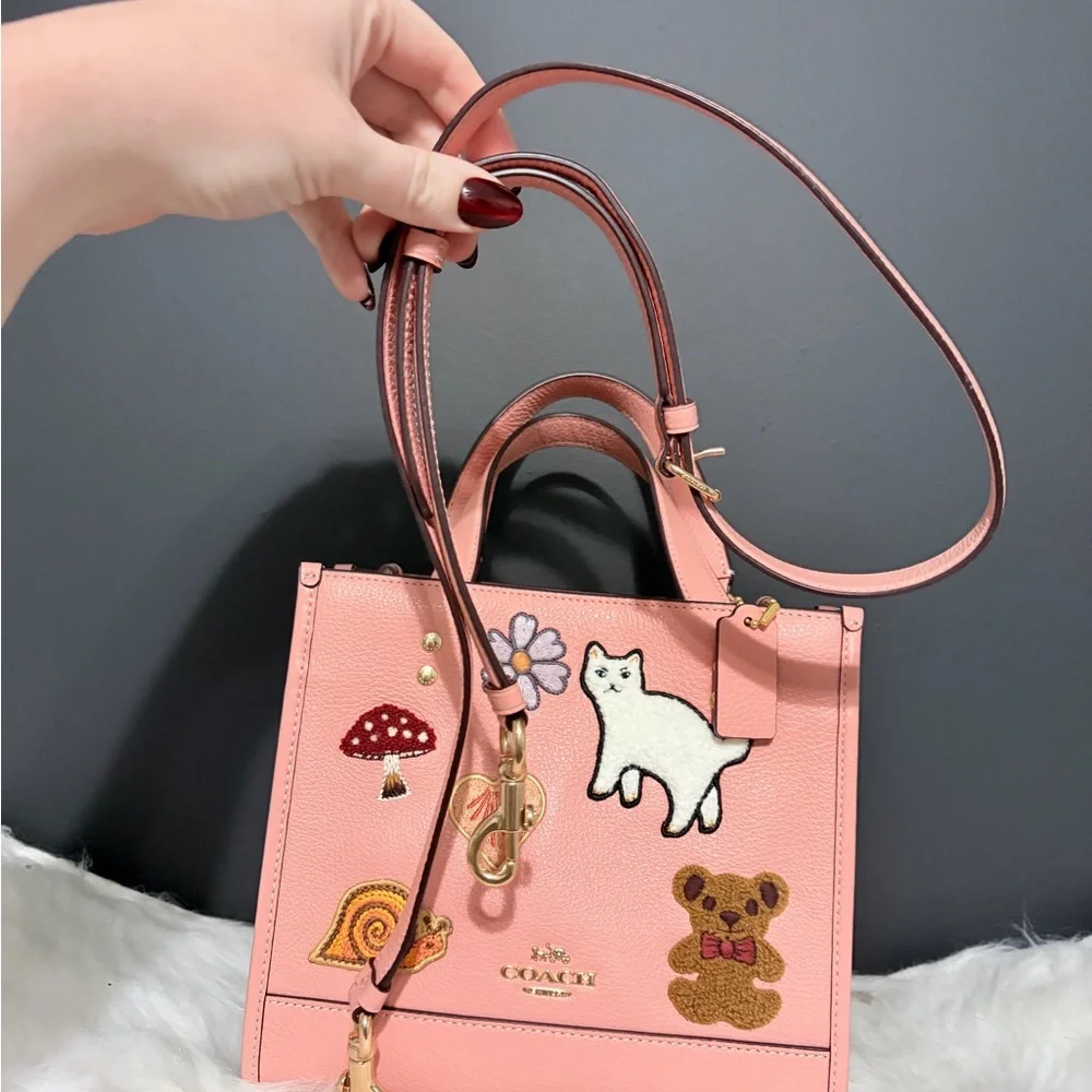 Coach Dempsey Tote Pink Creature Patches - Picture 4 of 6